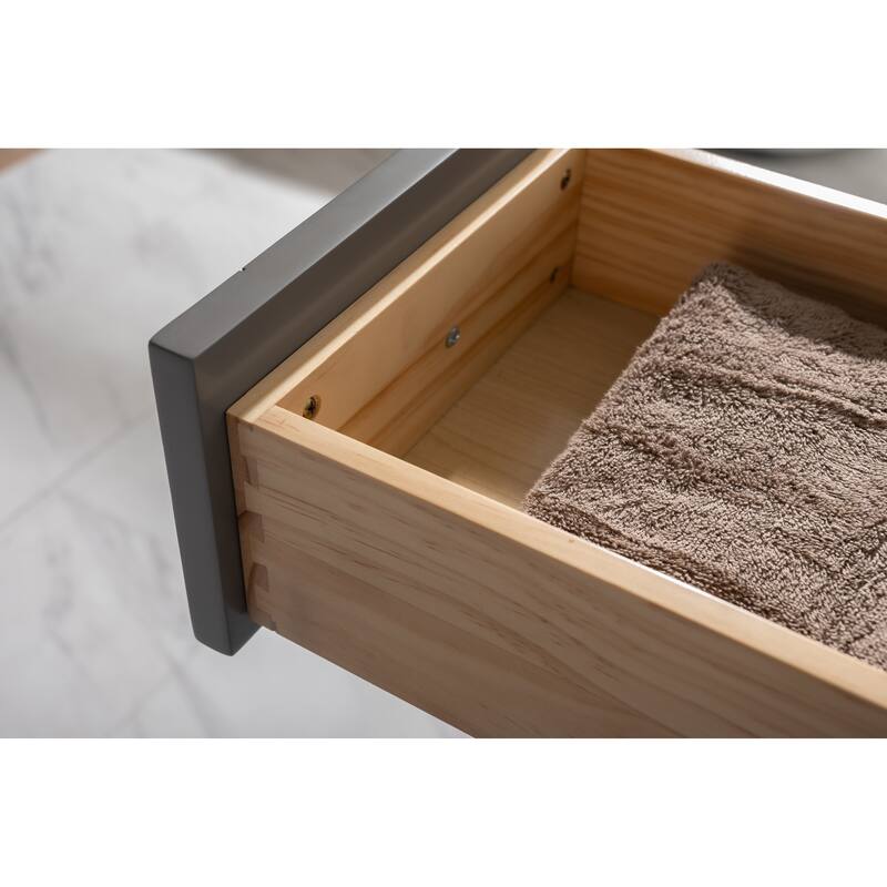 84" Milano Classic Double Bathroom Vanity in Gray