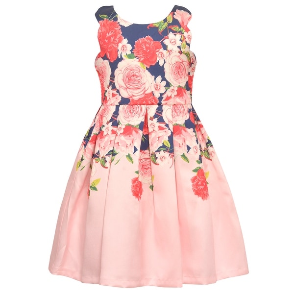 Shop Bonnie Jean Little Girls Navy Pink Floral Print KneeLength Easter