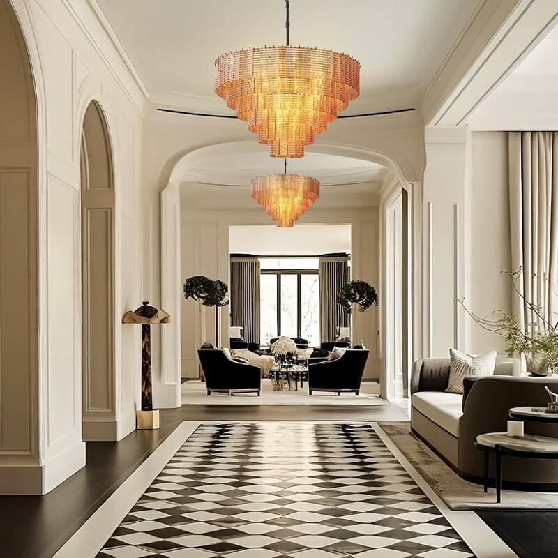 Modern Chandelier, 41 in. 9-Light Black & 59 in. 11-Light Gold Options for Dining Room, Living Room, Foyer, Bedroom