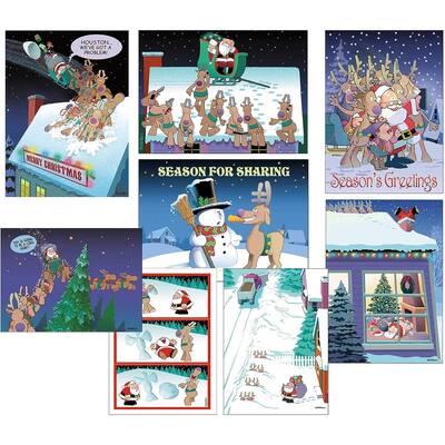 Stonehouse Collection | Variety Pack of Funny Christmas Cards | Box Set of 24 Funny Holiday Cards |8 Designs Bulk Assorted Cards