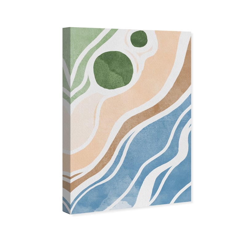 Wynwood Studio Canvas Abstract Topdown Beach Blue and Light Blue Wall Art Canvas Print