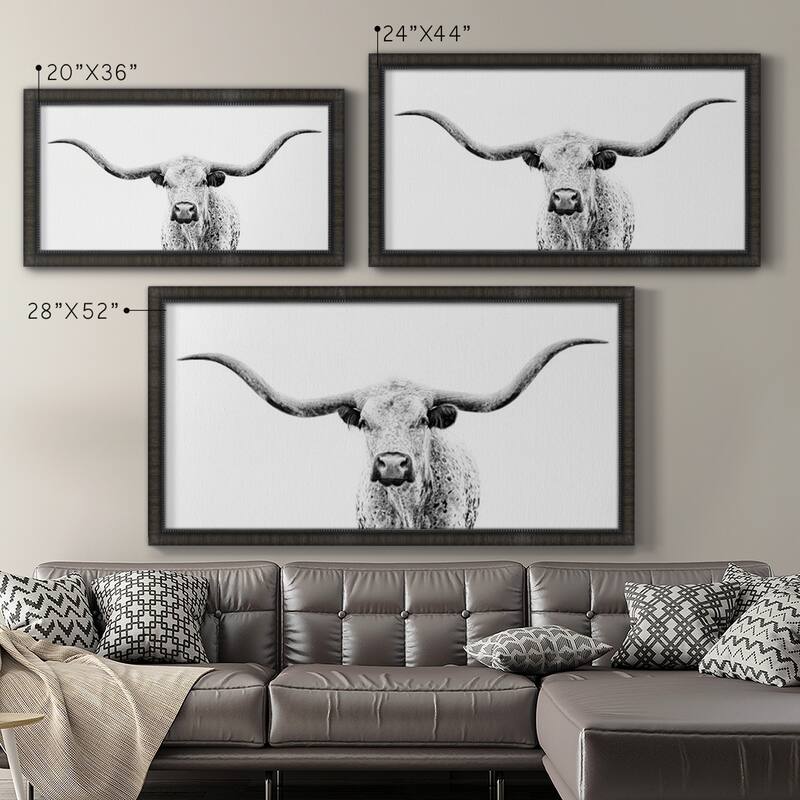 Longhorn Gaze Premium Framed Canvas- Ready to Hang
