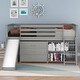 preview thumbnail 6 of 7, Innovative Low Loft Bed Twin Size with Bookcases, Drawers, and Fun Slide