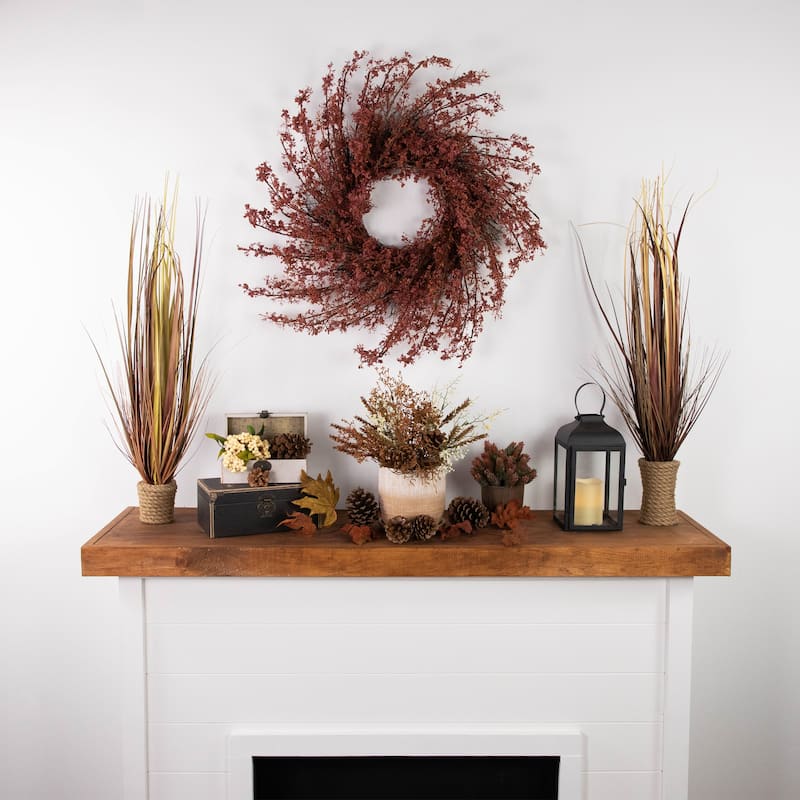 Pip Berry Clusters Artificial Fall Harvest Twig Wreath - 24"
