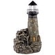preview thumbnail 2 of 6, Design Toscano Seaside Lighthouse LED Illuminated Cascading Garden Fountain
