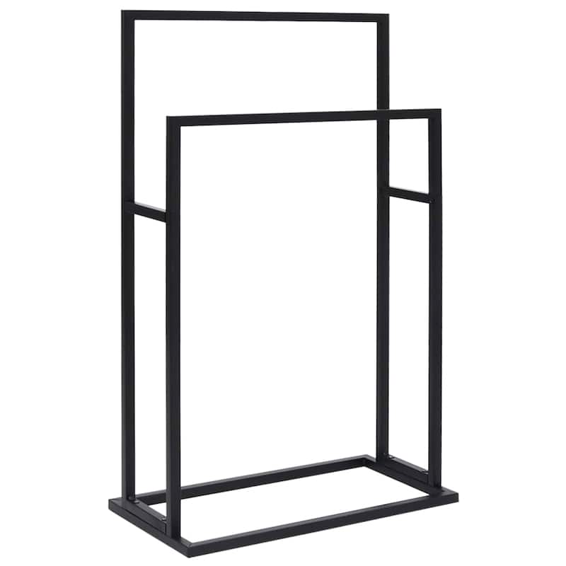 vidaXL Towel Rack Freestanding 2 Tier Towel Holder Stand for Bathroom Iron