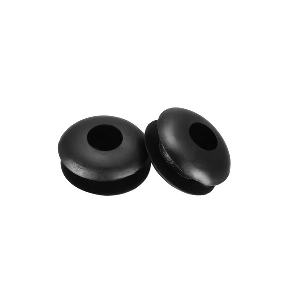 Double Sided 4mm Hole Rubber Grommet Open Gasket Wiring Cable Ring Cord Black 