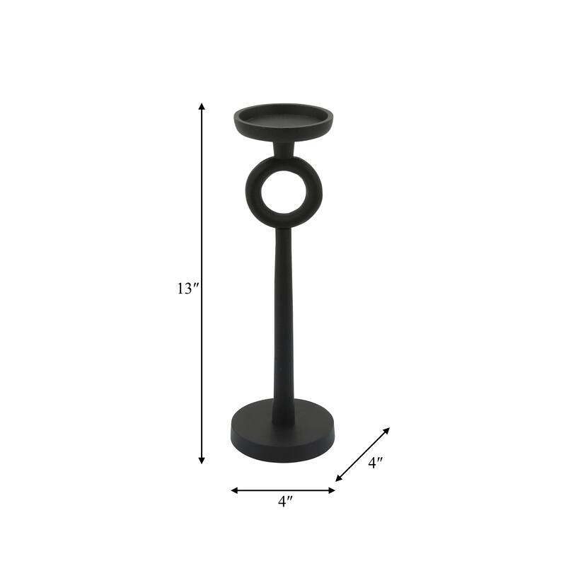 Sagebrook Home Simple Black Modern Iron Candle Holder