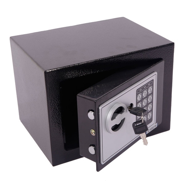Safe Deposit Box All Steel Security Safe Large Digital Fireproof Waterproof Safe Box with Keypad to Protect Money Cabinet,Black 