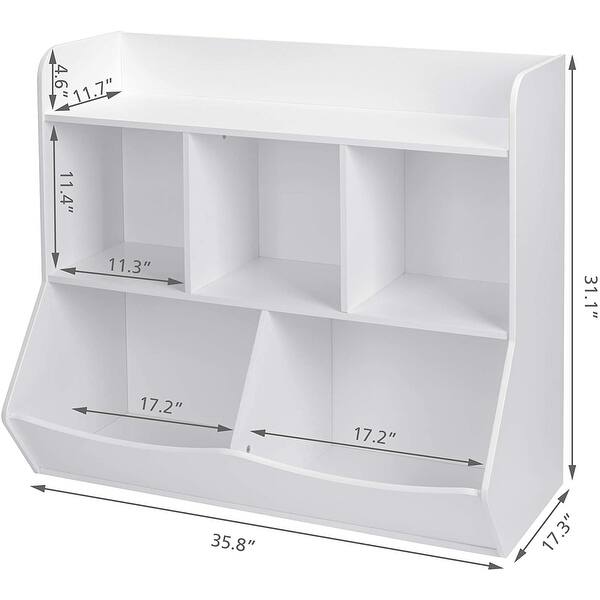 dimension image slide 1 of 4, UTEX Toy Storage Organizer with Bookcase for Books,Toys