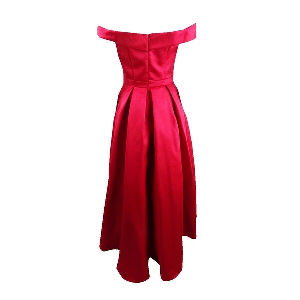 xscape red off the shoulder dress