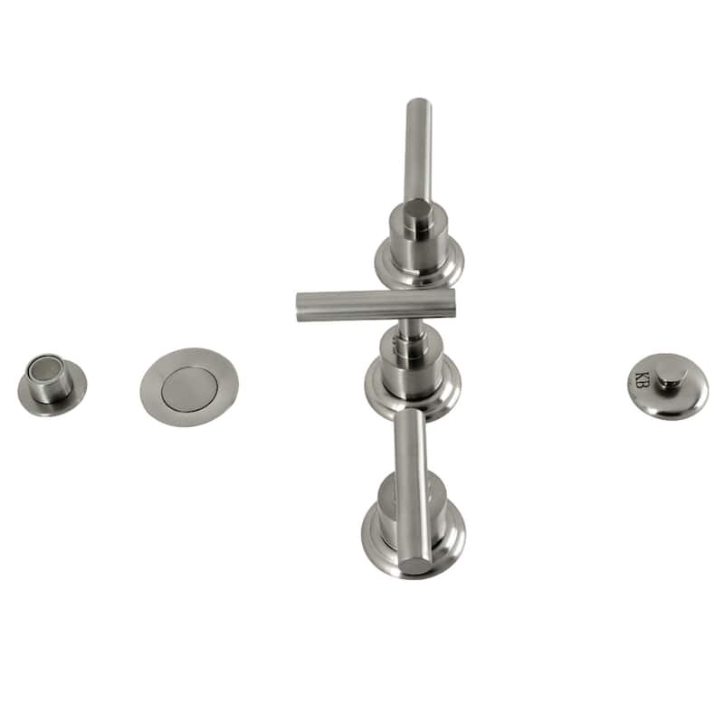 Kingston Brass KB632.CML Manhattan 1.5 GPM Widespread Bidet Faucet - Brushed Nickel