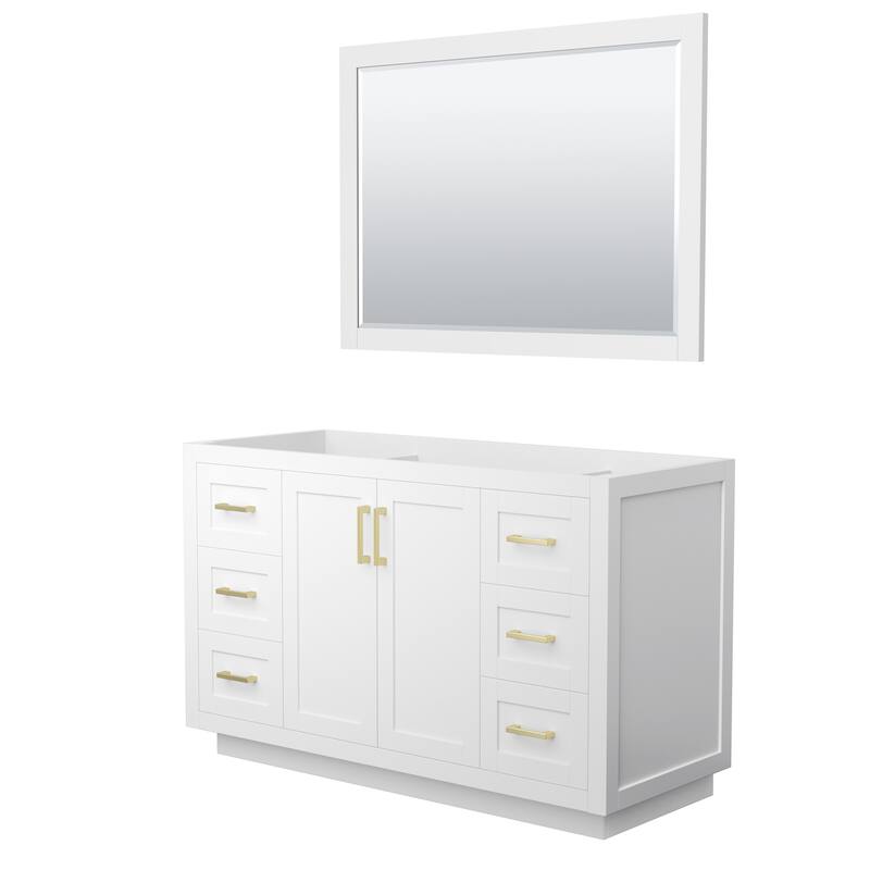 Wyndham Collection WCF2929-54S-CX-M46 Miranda 54" Single Free Standing - White / Brushed Gold Hardware