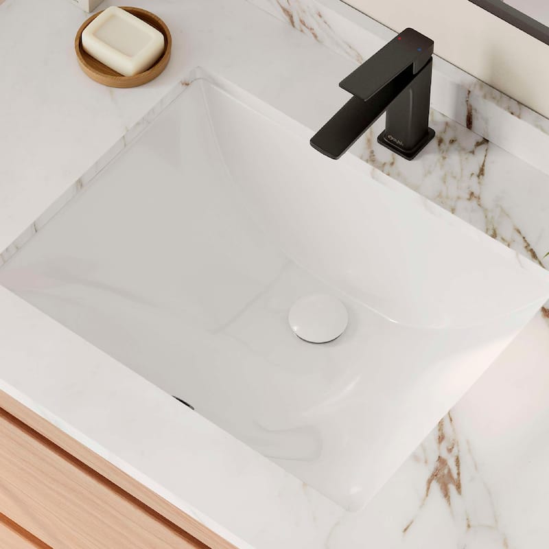 STYLISH 20.75" W x 15.5" D White Rectangular Undermount Bathroom Sink Set of 2