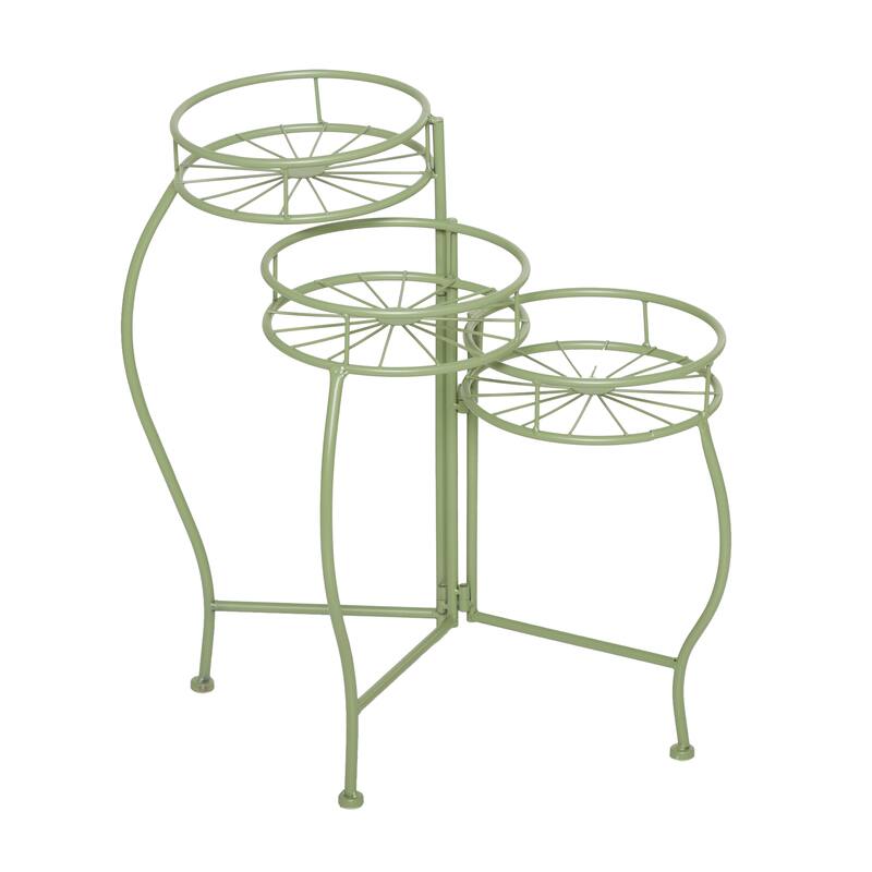 3 Round Shelves Metal Modern Plantstand 22 x 18 x 19 - 18 x 19 x 22
