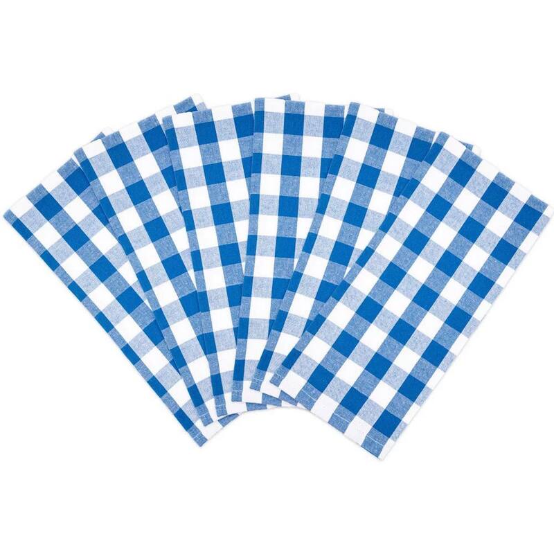 Arkwright Buffalo Plaid 6-Piece Kitchen Towels - 20x30 - Blue