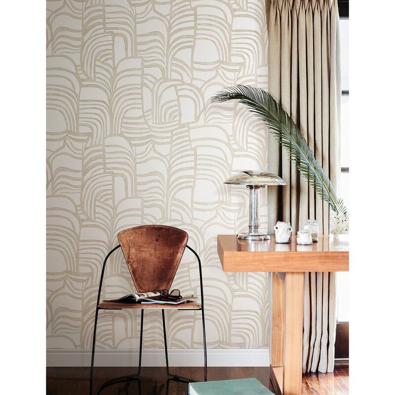 Featherwork Linen Premium Peel and Stick Wallpaper