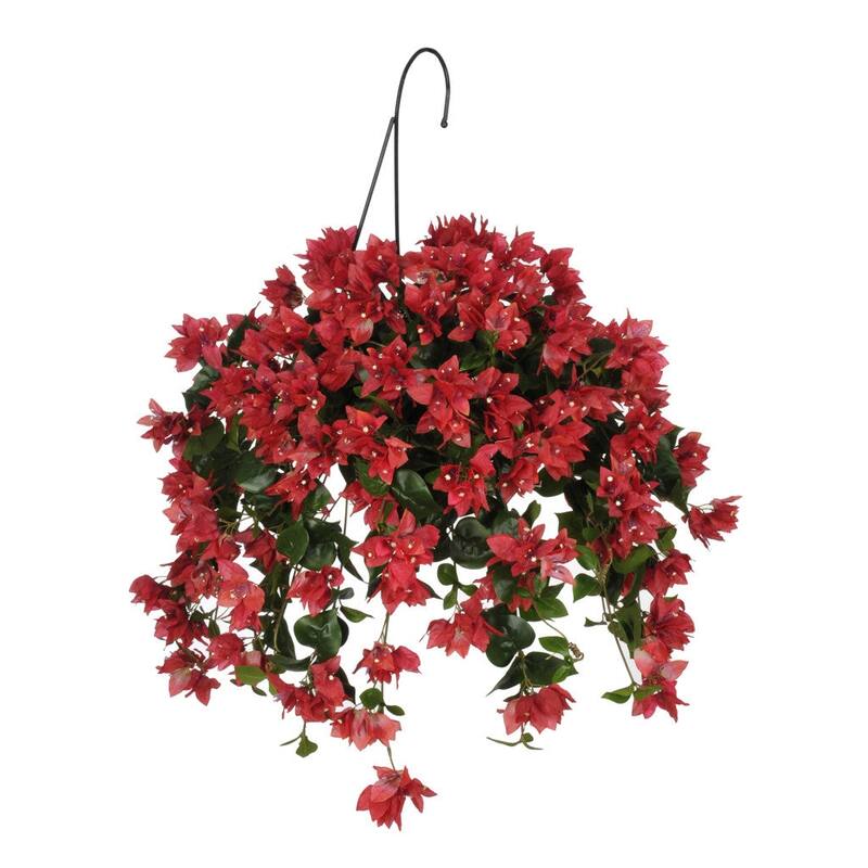 Faux Watermelon Bougainvillea Hanging Basket - Reed