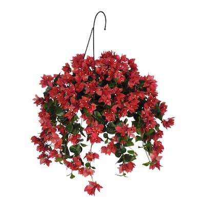 Faux Watermelon Bougainvillea Hanging Basket