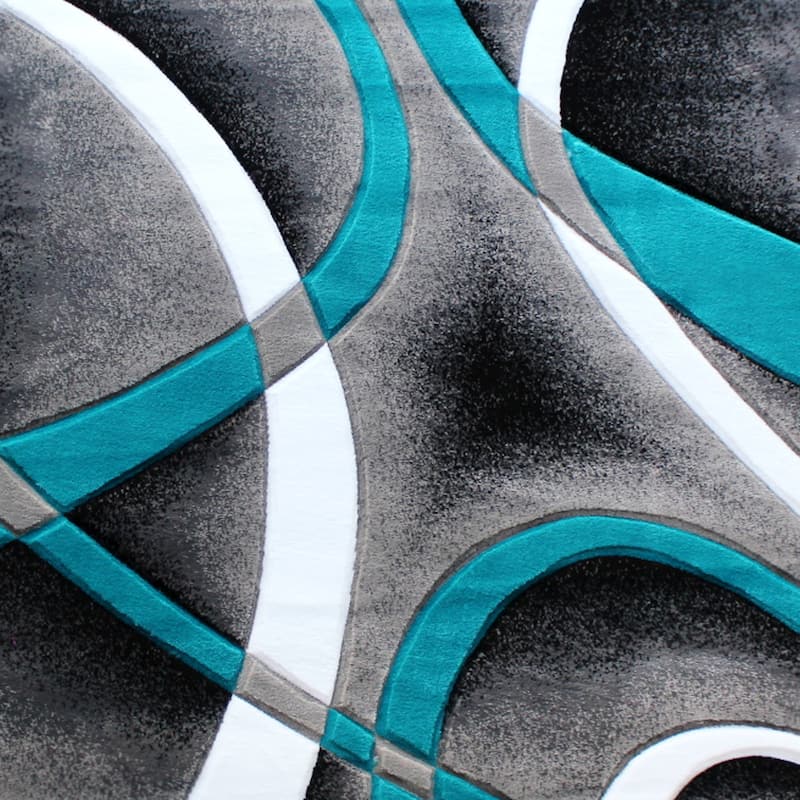 Modern Ribboned Design High-Low Pile Abstract Area Rug