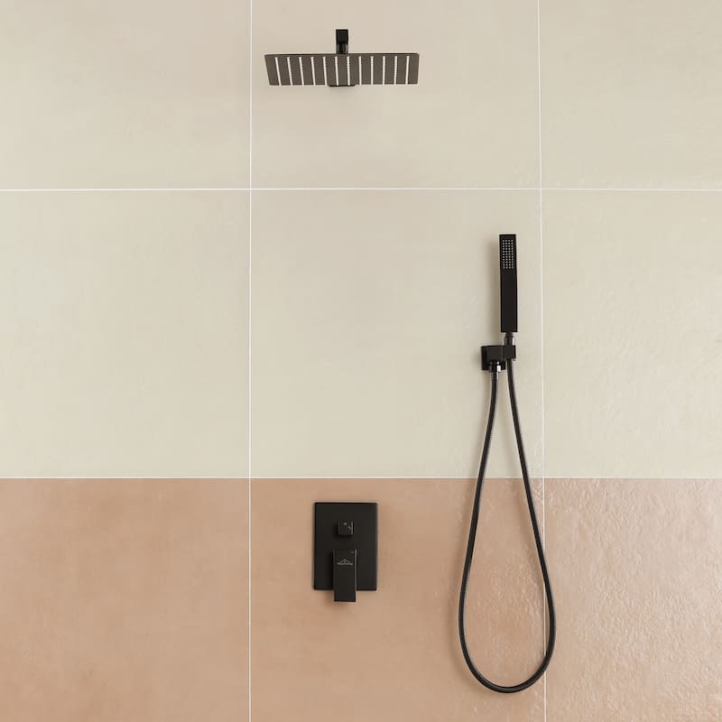 2-Function 10/12-In Wall Mounted Shower System with Handheld Shower