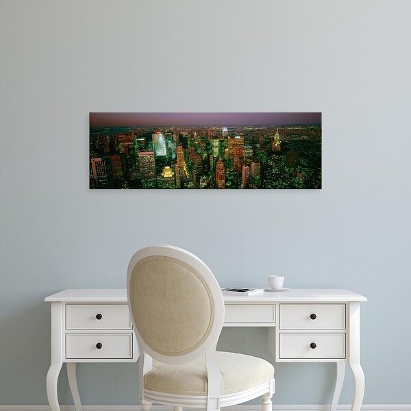 Easy Art Prints Panoramic Images's 'Aerial view of a city, New York City, New York State, USA' Premium Canvas Art