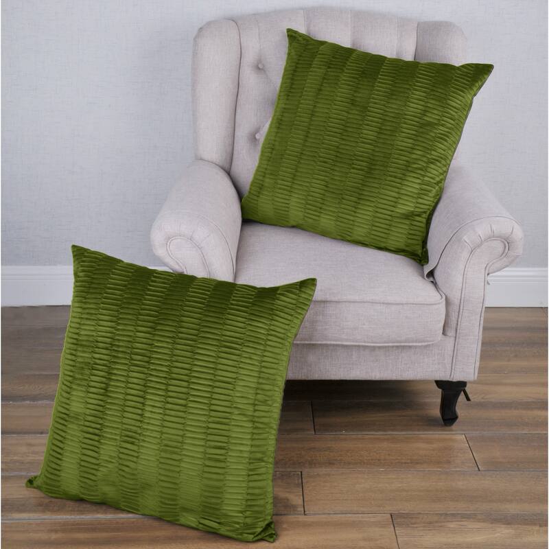 Agnew Pleated Velvet Decorative Throw Pillow Cover Set, NO INSERT