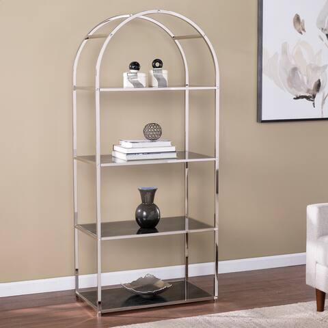 Silver Orchid Lennox Transitional Silver Metal Etagere