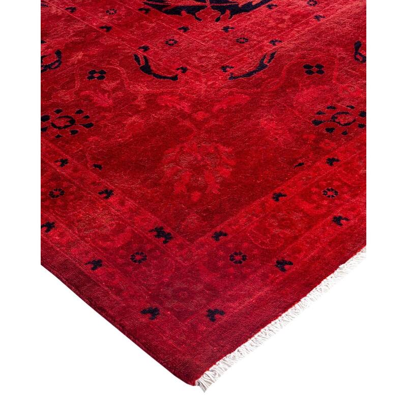 Contemporary Overdyed Wool Hand Knotted Area Rug - 9' 1" x 11' 10"