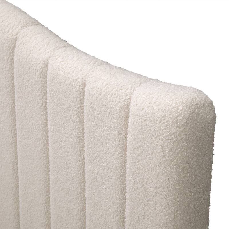 VECELO Upholstered Bed Frames with Luxurious Teddy Fabric and Adjustable Headboard & Footboard, 7.9'' Under Bed Space