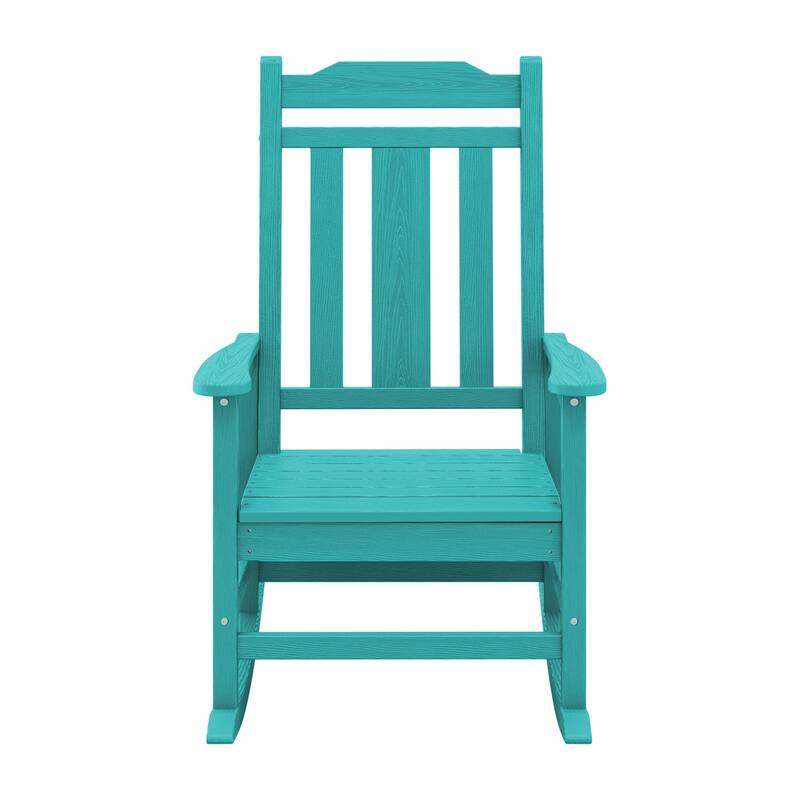 Outdoor Patio HDPE Rocking Chiar, Extra Wide Seat & Backrest