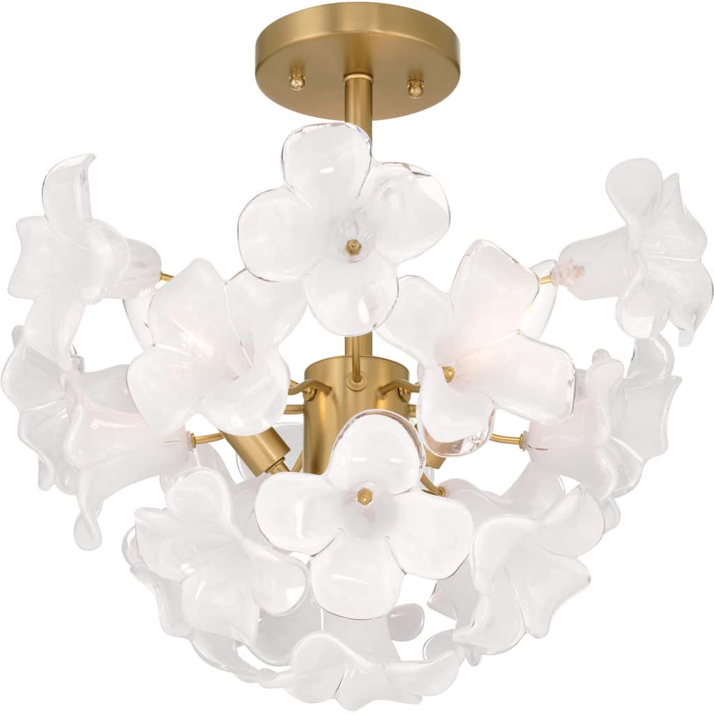 Metropolitan N2224 Bloome 3 Light 17" Wide Semi-Flush Ceiling Fixture