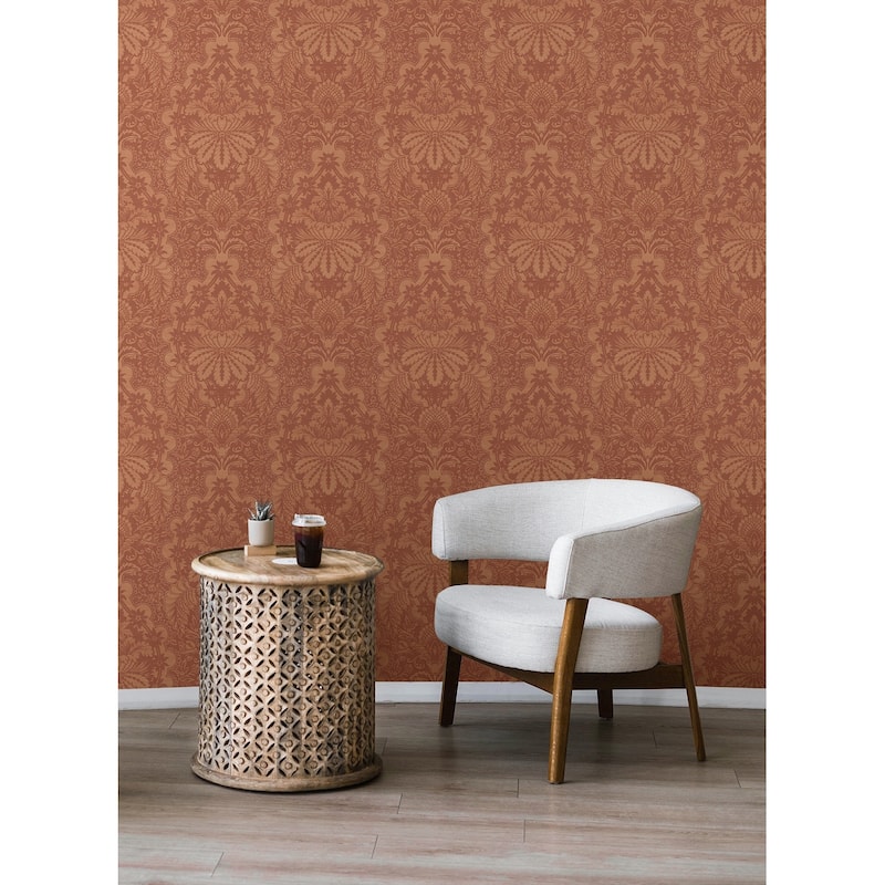 Seabrook Designs Lizzy Floral Damask Unpasted Wallpaper