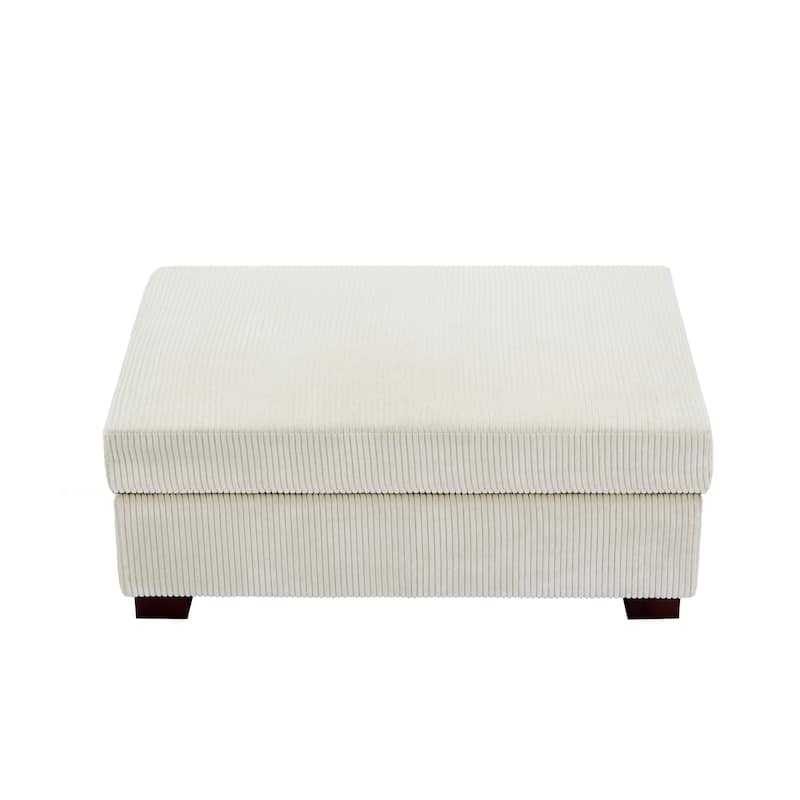 Modern Oversized striped Corduroy Ottoman