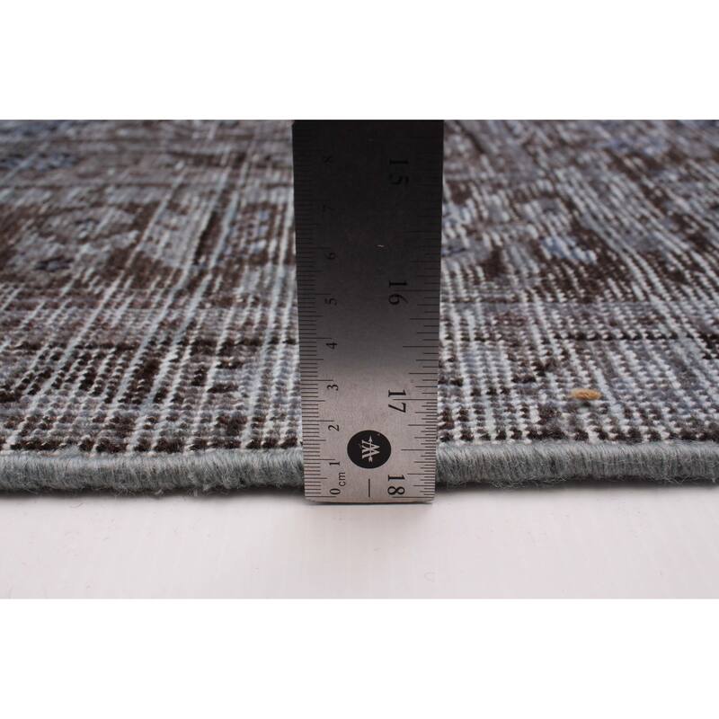 ECARPETGALLERY Hand-knotted Color Transition Denim Blue Wool Rug - 6'2 x 9'5