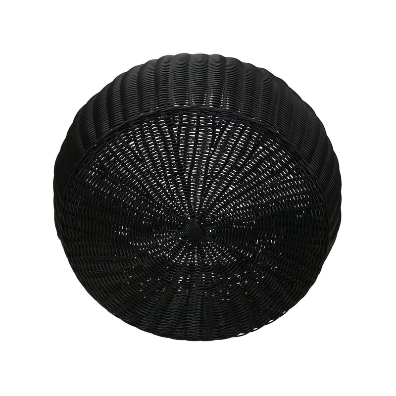 Household Essentials Handwoven Resin Storage Stool Ottoman
