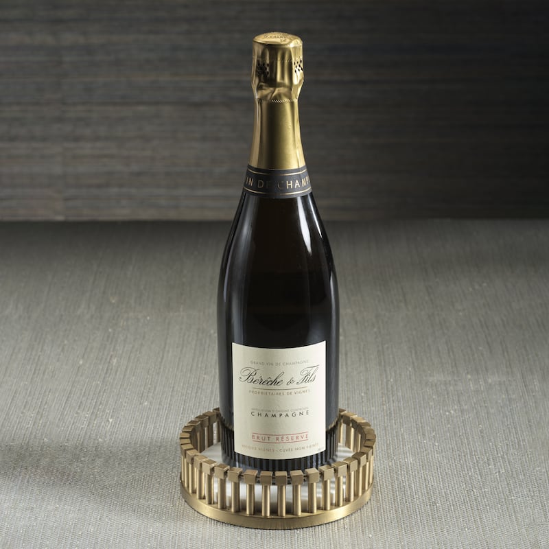 Marbelle Metal and Marble Wine Bottle Coaster