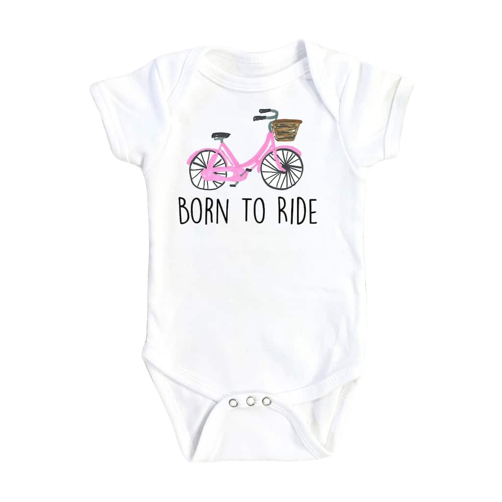 Bicycle Pink Born - Baby Boy Girl Clothes Infant Bodysuit Funny Cute Newborn 1C