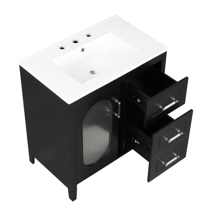 Bathroom Vanity Cabinet 30" Bathroom Vanity with Sink and Two Drawers