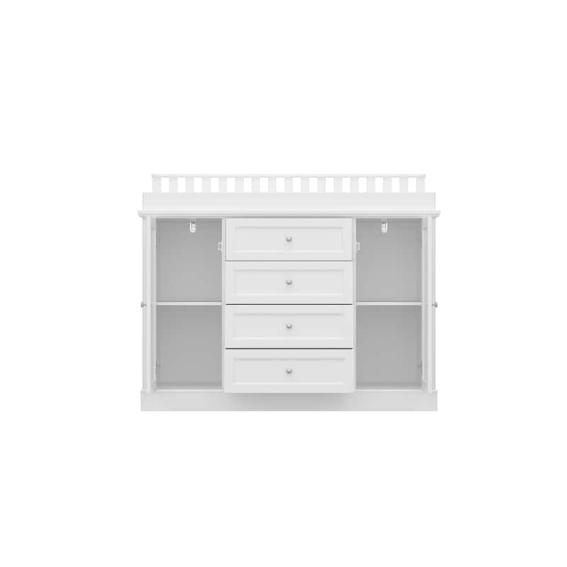 Multipurpose Nursery Dresser with 4 Drawers & Safety Rail