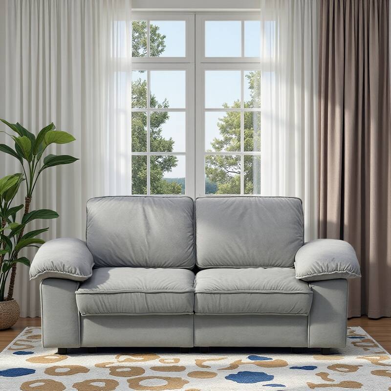 79" Loveseat Sofa Couch with Under-Seat Storage, Elegant 2-Seater Settee with Pillow Top Armrests for Living Room