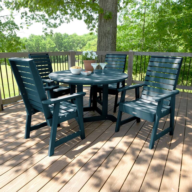 Weatherly 5-piece Outdoor Dining Set - 48" Round Table, Dining-height