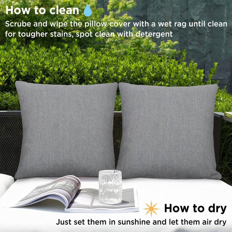 Cooling Outdoor Pillows with Pure Cotton Cover Set of 2