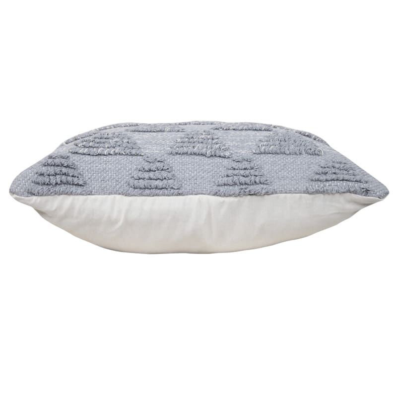 HomeRoots 20" X 20" Heathered Gray And Off-White 100% Cotton Geometric Zippered Pillow