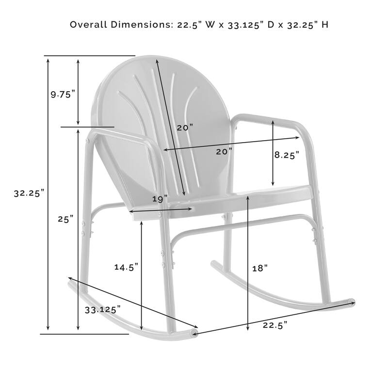 Crosley Griffith 3Pc Outdoor Rocking Chair Set - 79 W x 33.13 D x 32.25 H
