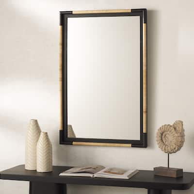 SAFAVIEH Home Renah 24 x 36-inch Vertical Rectangle Natural/Black Mirror - 23.6"W x 1.6"D x 36"H