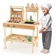 preview thumbnail 1 of 8, Gymax Wooden Barbecue Grill Playset w/ Play Food Grilling Tools & Natural