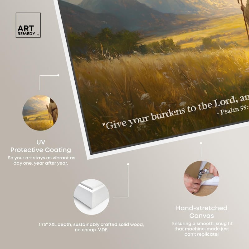 Give Your Burdens Canvas by Art Remedy