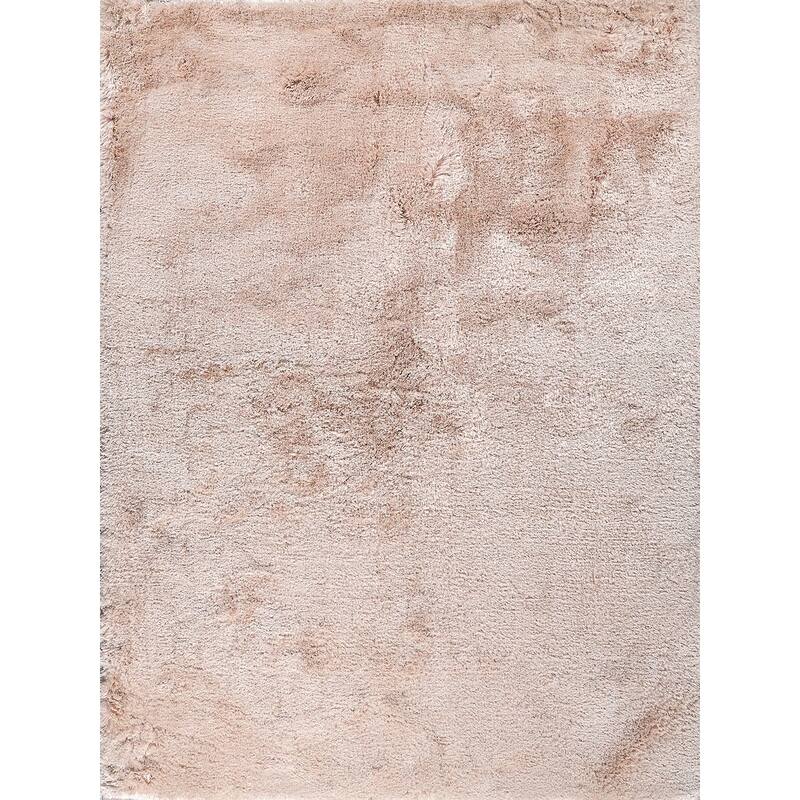 Exquisite Rugs Sumo Shag Handmade Handloomed Polyester/Microfiber Pink Area Rug
