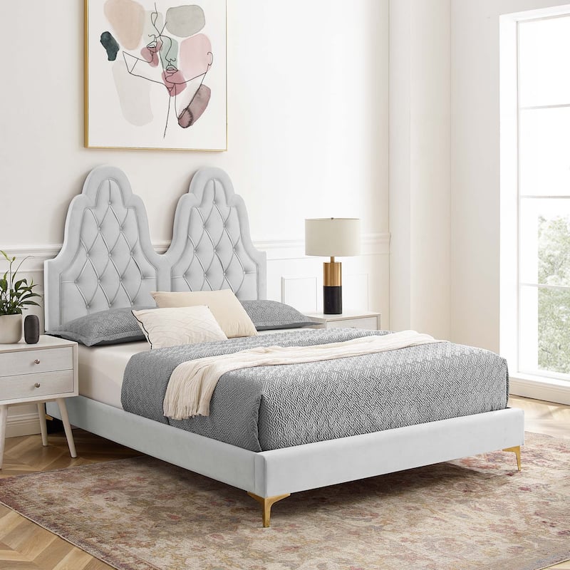 Alexandria Tufted Performance Velvet King Platform Bed